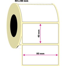 40X80MM Lamine Termal Etiket | 6 Rulo | 1000 Sarım |