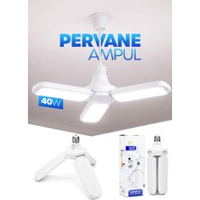 Telvesse 40W 3 Kanatlı Pervane LED Ampul 27 LED Tasarruflu E27 Ev Ampul 4000 Lümen Lamba LD03