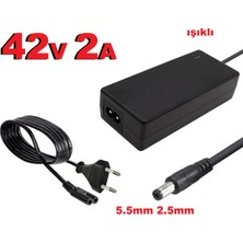 Ata Elektronik 42V 2A Xıaomı Scooter Şarj Adaptörü M365 / M365 Pro / Pro2 Nınebot (Tüm Modeller) Tek Pim Uç - Laptop Tip  5.5mm  2.5mm Uç
