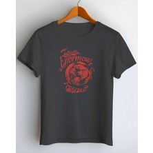 Buzagi Grizzly Bear Dijital Baskı Regular Kalıp Unisex Siyah T-Shirt