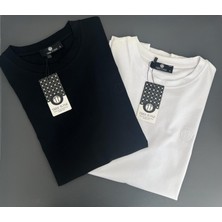 Tree Tone Siyah-Beyaz 2'li Basic %100 Pamuk Unisex T-Shirt