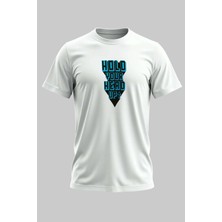 Buzagi Başını Dik Tut Regular Kalıp Dijital Baskılı Beyaz Tişört