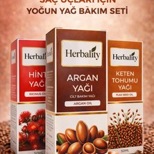 Çare Burada Saç Uçları Için Yoğun Yağ Bakım Seti (Hint Yağı & Argan Yağı & Keten Tohumu Yağı)