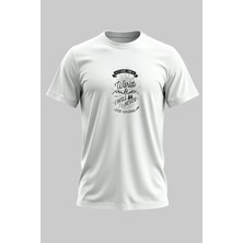 Buzagi Dünyayı Keşfetmeyi Seviyorum Motivasyonel Regular Kalıp Dijital Baskılı Beyaz Tişört