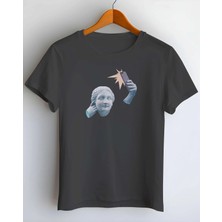 Buzagi Heykel Dijital Baskı Regular Kalıp Unisex Siyah Tişört