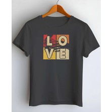 Buzagi Love Dijital Baskı Regular Kalıp Siyah Unisex Tişört