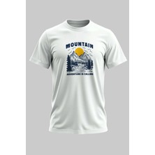 Buzagi Organik Pamuk Dijital Baskılı Regular Kalıp Beyaz Tişört