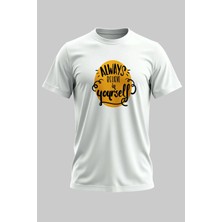 Buzagi Kendine Güven Regular Kalıp Dijital Baskılı Beyaz Tişört