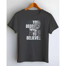 Buzagi Believe Dijital Baskı Regular Kalıp Siyah Unisex Tişört