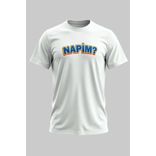 Buzagi Napim Dijital Baskı Regular Kalıp Unisex Beyaz T-Shirt