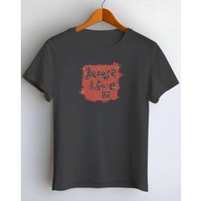Buzagi Just Live It Dijital Baskı Regular Kalıp Siyah Unisex Tişört