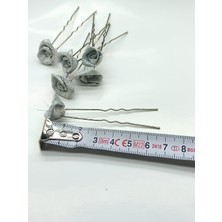 QF Gül Şekilli Frkete Topuz Tokası   6 Lı