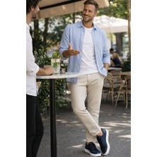 Marco Buffon Lacivert Deri Bağcıklı Günlük Sneaker Ayakkabı