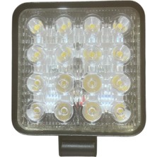 Arcars Calısma Lambası 16 LED Kare 48W 25MM