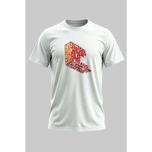 Buzagi Motivasyonel Renkli Regular Kalıp Dijital Baskılı Beyaz Tişört