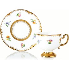 MİEN Mien Mona 6’lı 90 ml Porselen Kahve Fincan Takımı – Gold Detaylı Şık Türk Kahvesi Seti