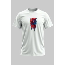 Buzagi Just Love Me Dijital Baskı Regular Kalıp Unisex Beyaz T-Shirt