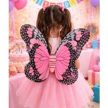 LRS Store Kız Çocuk Kelebek Kanat Kostümü 40 cm – Doğum Günü Parti Etkinlik Oyun Aksesuarı