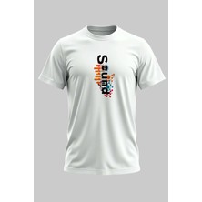 Buzagi Sound Dijital Baskı Regular Kalıp Unisex Beyaz T-Shirt