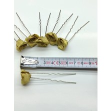 QF Gül Şekilli Frkete Topuz Tokası   6 Lı