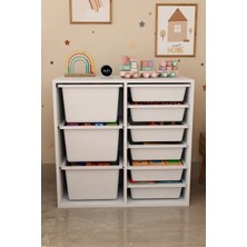 Alpa Ev Mobilya 9 Sepetli 2 Bölmeli Oyuncak Dolabı | Çok Amaçlı Oyuncak Dolabı Düzenleyici Organizer