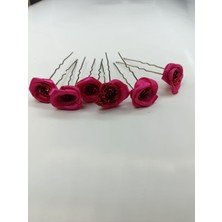 QF Gül Şekilli Frkete Topuz Tokası   6 Lı