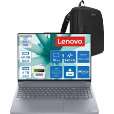 Lenovo Thinkbook 16P Iax Intel Core Ultra 7 255HX 40GB Ddr5 Ram 4tb SSD RTX5060 8gb 115W Freedos 16" Wqxga (2560X1600) IPS 500NITS 240Hz Laptop T21R0001LTXF22 + Zetta Çanta