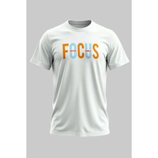 Buzagi Organik Pamuk Dijital Baskılı Regular Kalıp Beyaz Tişört