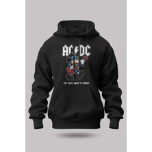 Buzagi Ac/dc Oversize Kapüşonlu Unisex Şardonlu Sweatshirt