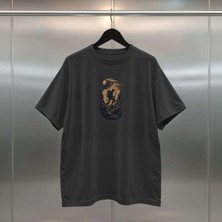 Buzagi Maceracı Dijital Baskı Oversize Unisex Siyah T-Shirt