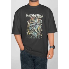 Buzagi Machine Head Dijital Baskı Oversize Unisex Tişört