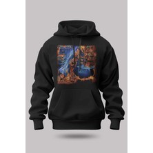 Buzagi Helloween Oversize Kapüşonlu Unisex Şardonlu Sweatshirt