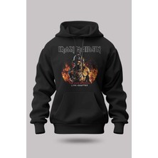 Buzagi Iron Maiden Oversize Kapüşonlu Unisex Şardonlu Sweatshirt