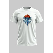 Buzagi Alien Dijital Baskı Regular Kalıp Beyaz Unisex Tişört