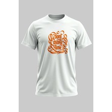 Buzagi Don't Waste Time Dijital Baskı Regular Kalıp Unisex Beyaz T-Shirt