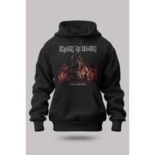 Buzagi Iron Maiden Oversize Kapüşonlu Unisex Şardonlu Sweatshirt