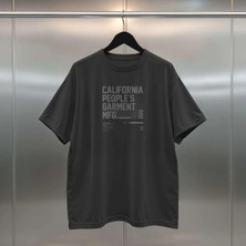 Buzagi California Dijital Baskı Oversize Unisex Siyah T-Shirt