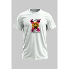 Buzagi No More Rules Dijital Baskı Regular Kalıp Unisex Beyaz T-Shirt