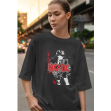 Buzagi Ac/dc Dijital Baskı Oversize Unisex Tişört