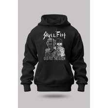 Buzagi Skull Fist Oversize Kapüşonlu Unisex Şardonlu Sweatshirt
