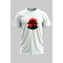 Buzagi Bonsai Dijital Baskı Regular Kalıp Beyaz Unisex Tişört
