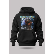 Buzagi Iron Maiden Oversize Kapüşonlu Unisex Şardonlu Sweatshirt