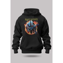 Buzagi Iron Maiden Oversize Kapüşonlu Unisex Şardonlu Sweatshirt