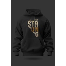 Buzagi Strong Oversize Kapüşonlu Unisex Şardonlu Sweatshirt