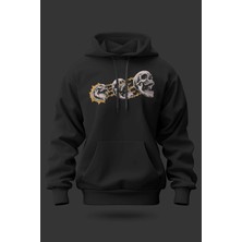 Buzagi Heykel Oversize Kapüşonlu Unisex Şardonlu Sweatshirt