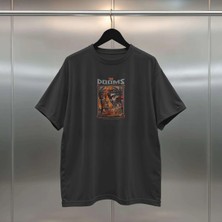 Buzagi Dooms Oversize Dijital Baskılı Siyah Tişört