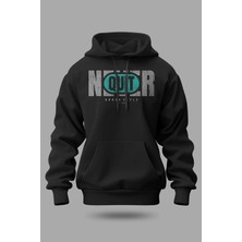 Buzagi Never Quit Oversize Kapüşonlu Unisex Şardonlu Sweatshirt