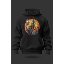 Buzagi Zombie Oversize Kapüşonlu Unisex Şardonlu Sweatshirt