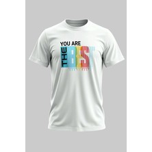 Buzagi Organik Pamuk Dijital Baskılı Regular Kalıp Beyaz Tişört