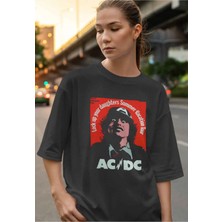 Buzagi Ac/dc Dijital Baskı Oversize Unisex Tişört